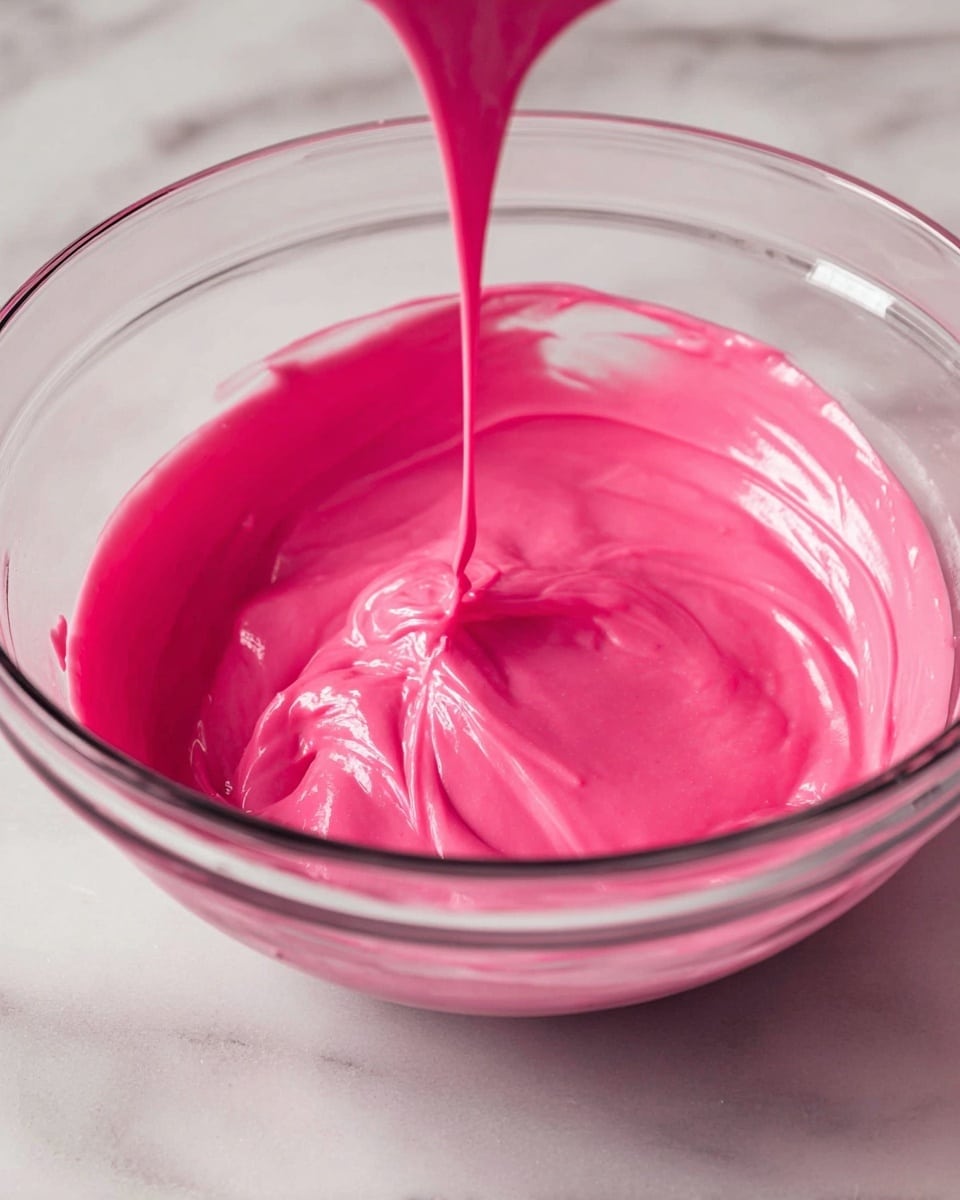 The image shows a white plate filled with several donuts and donut holes all covered in a smooth, bright pink glaze. Some donuts have small clusters of dark purple to almost black flakes on top, placed mainly near the edges or on one side. The donuts have a soft, light brown inside visible through the bite taken out of one donut in the center. The plate is placed on a white marbled surface with a subtle, soft texture. The overall look is colorful and fresh, with a focus on the shiny, thick pink glaze and the contrast of the dark flakes. photo taken with an iphone --ar 4:5 --v 7