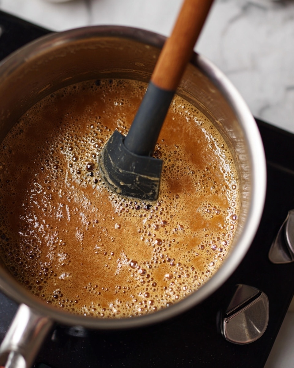 A close-up view of six candy apples, each covered in a shiny caramel coating that looks smooth and thick. The apples have different natural colors like bright red, green, and deep yellow under the caramel layer. Each apple is held upright by a long, natural brown twig stick placed in the middle from top to bottom. They are arranged in a loose group on a round wooden board with a visible bark edge, giving a natural look. In the foreground, out-of-focus orange and red flowers with green leaves add color contrast. The background is dark, making the apples stand out clearly. photo taken with an iphone --ar 4:5 --v 7