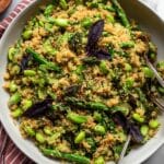 Crispy Quinoa and Roasted Asparagus Salad with Ginger-Sesame Dressing Recipe