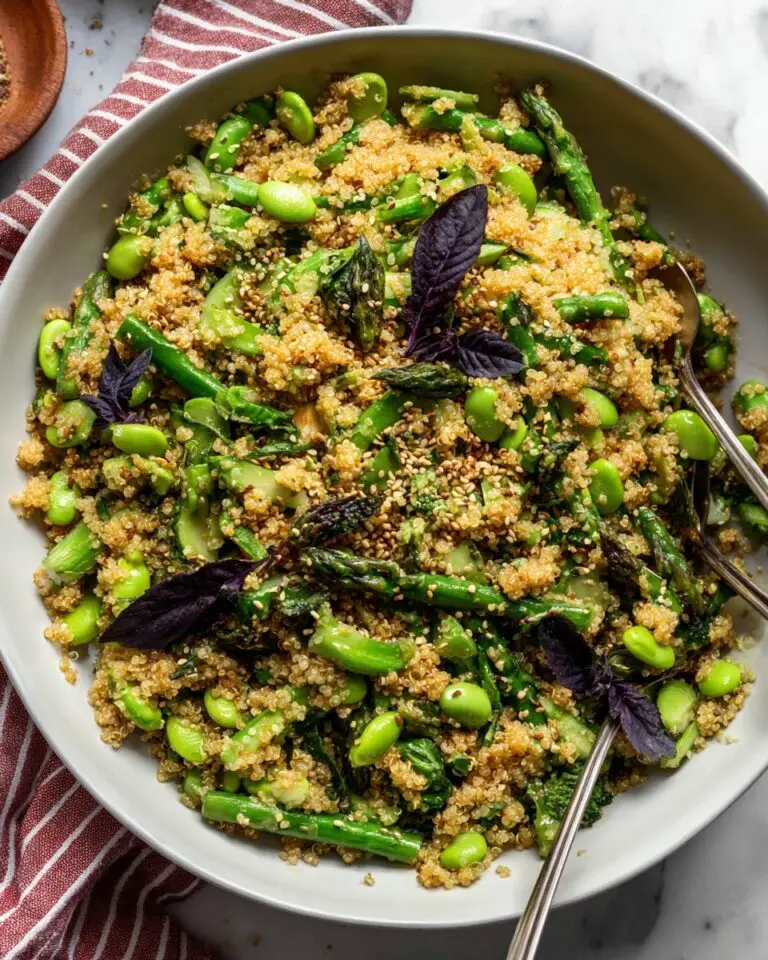 Crispy Quinoa and Roasted Asparagus Salad with Ginger-Sesame Dressing Recipe
