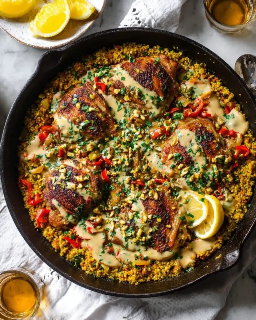 Mediterranean Chicken and Couscous with Pistachio Gremolata Recipe