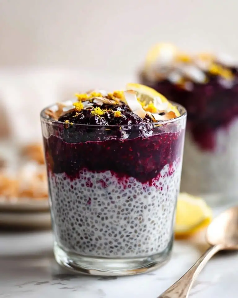 Creamy Coconut Chia Pudding with Blueberry-Lemon Compote Recipe