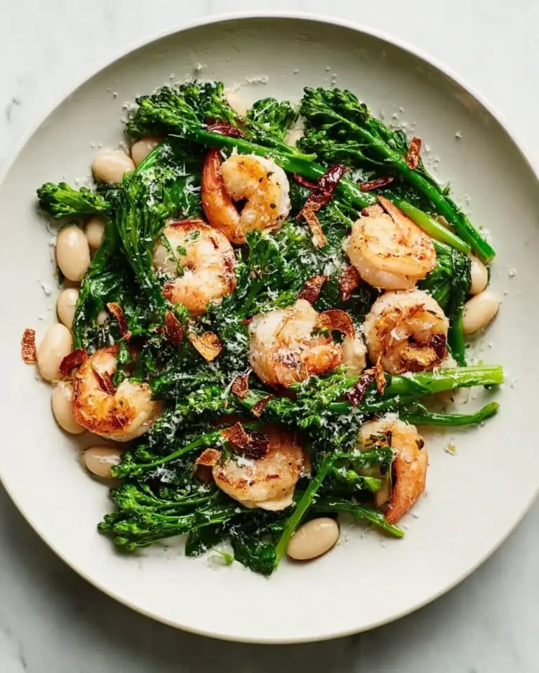 Spicy Broccoli Rabe with White Beans and Shrimp Recipe