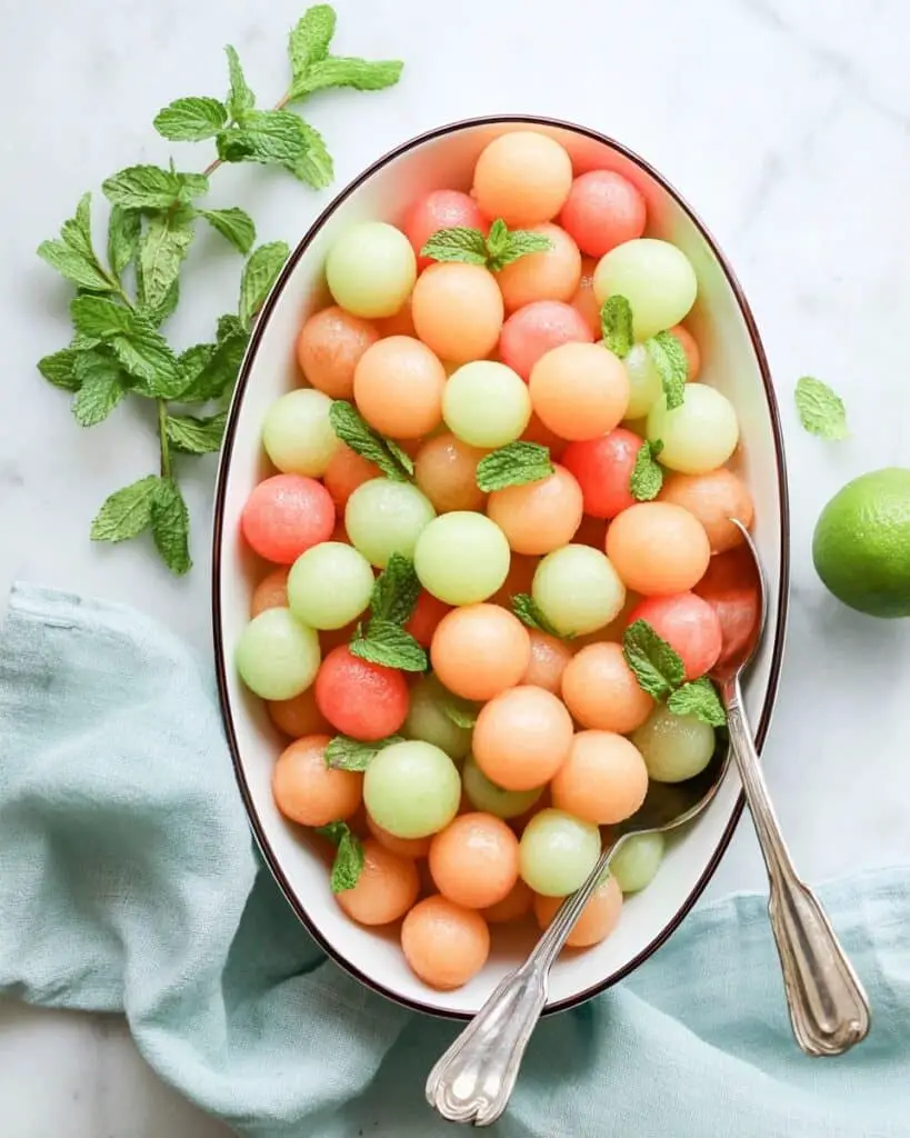 Melon Salad with Honey, Lime, and Mint Recipe
