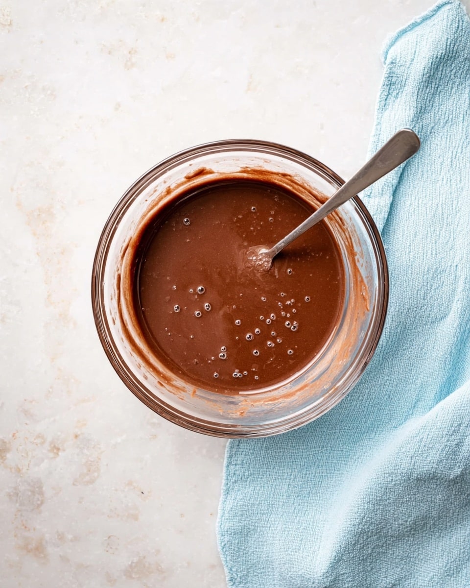 A single square cake with a golden brown top and a slightly cracked surface rests inside white parchment paper-lined baking tin. The tin is placed on a silver wire cooling rack. Underneath the rack, there is a soft, light blue cloth on a white marbled surface background. The cake looks soft and moist with an even, smooth texture. Photo taken with an iphone --ar 4:5 --v 7