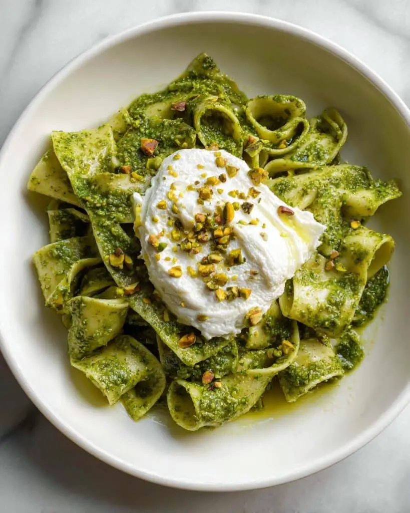 Pistachio Pesto Pasta with Burrata Recipe