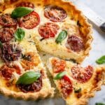 Tomato, Basil & Caramelized Onion Quiche Recipe