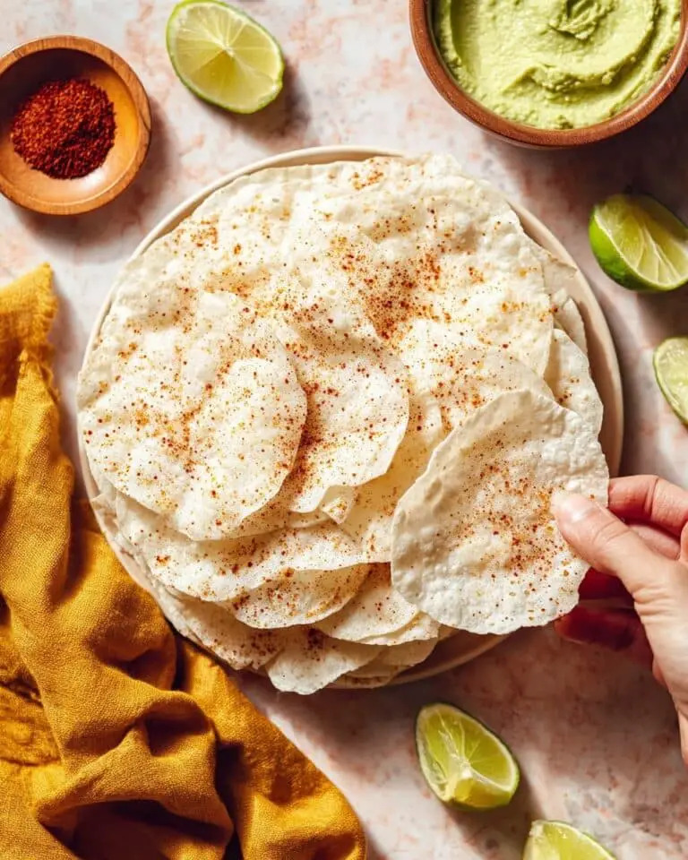 Crispy Rice Paper Chips with Vegan Avocado Dip Recipe