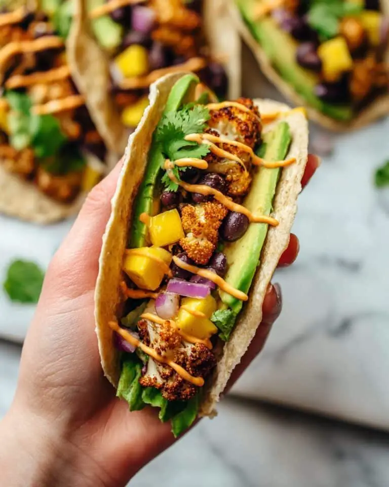Jerk Cauliflower Tacos with Mango Hot Sauce Recipe
