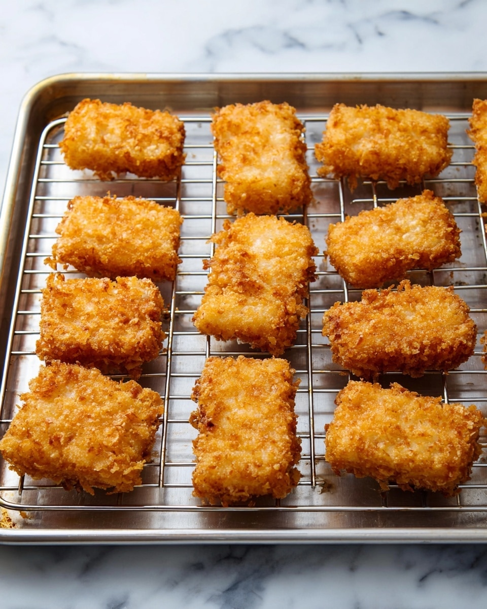 The image shows three small square stacks of food on a white plate with small brown speckles, placed on a white marbled surface. Each stack has three layers: the bottom layer is a crispy golden brown rice cake with a crunchy texture, the middle layer consists of thin, light green slices of avocado arranged neatly, and the top layer is a creamy orange salmon mixture with bits of fish showing, topped with small chopped green herbs and black and white sesame seeds. A single bright green jalapeño slice sits on the very top of each stack. In the background, there are blurred white plates stacked and a soft-focus white bowl. Photo taken with an iphone --ar 4:5 --v 7