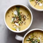 Creamy Roasted Garlic and Parsnip Soup with Toasted Seeds Recipe