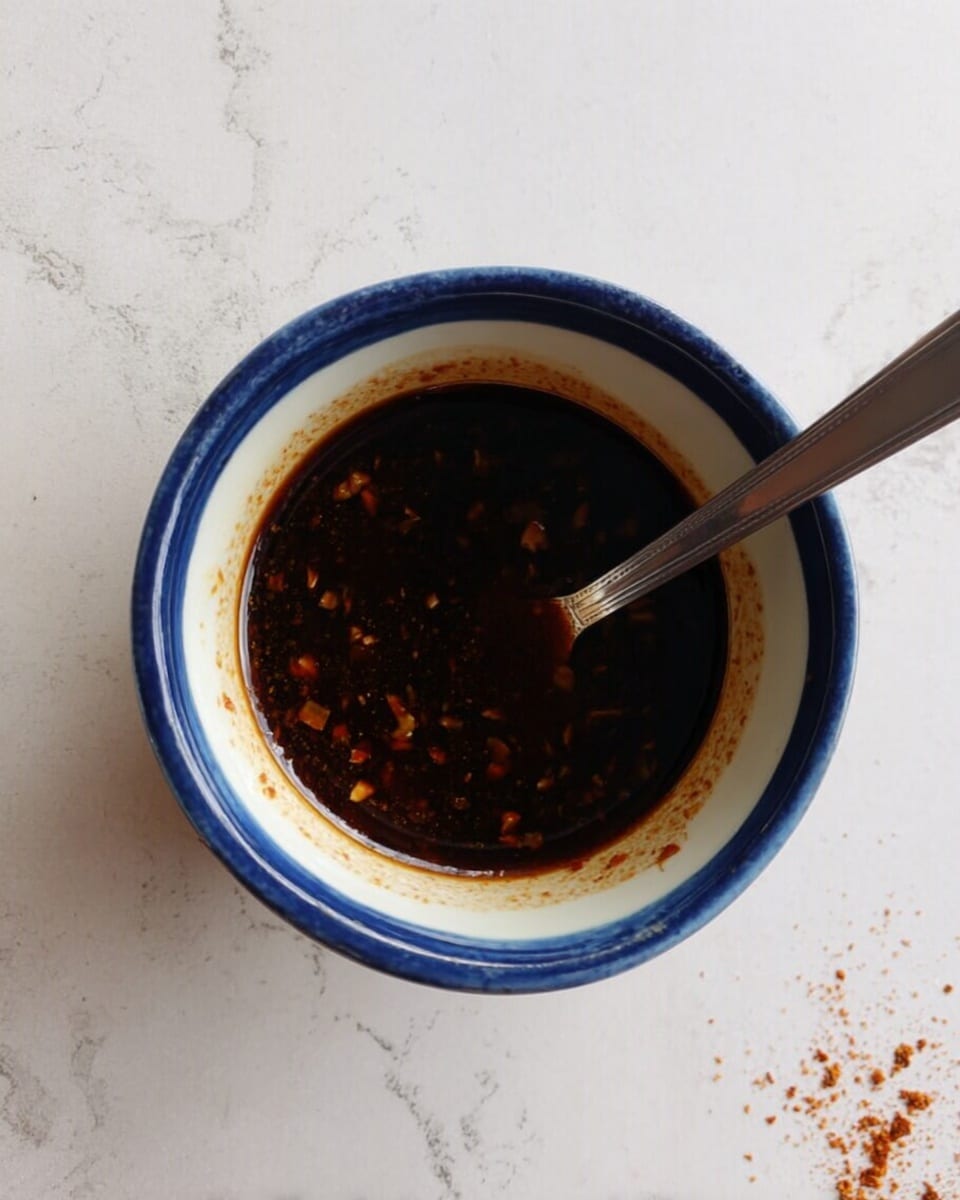 A white plate sits on a white marbled surface, piled with dark green and light green cooked vegetables in a glossy brown sauce, sprinkled with small sesame seeds. A pair of wooden chopsticks held by a woman's hand lifts a portion of the vegetables above the plate, showing their slightly wilted texture. In the background, there are small white bowls with condiments and a white cloth with green leaf prints, adding a fresh touch to the scene. photo taken with an iphone --ar 4:5 --v 7
