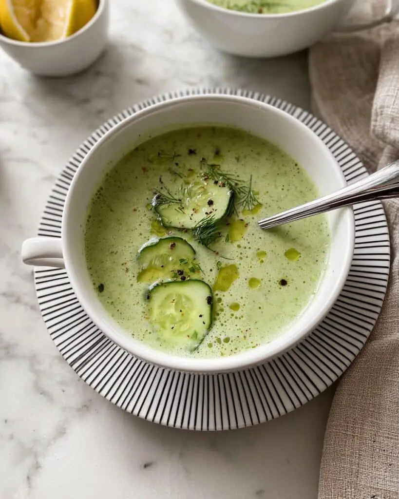 Cucumber Gazpacho with Greek Yogurt, Mint, and Jalapeno Recipe